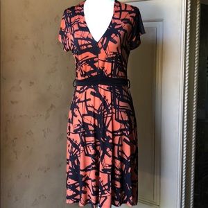 Boutique Dress, Orange and Black Midlength